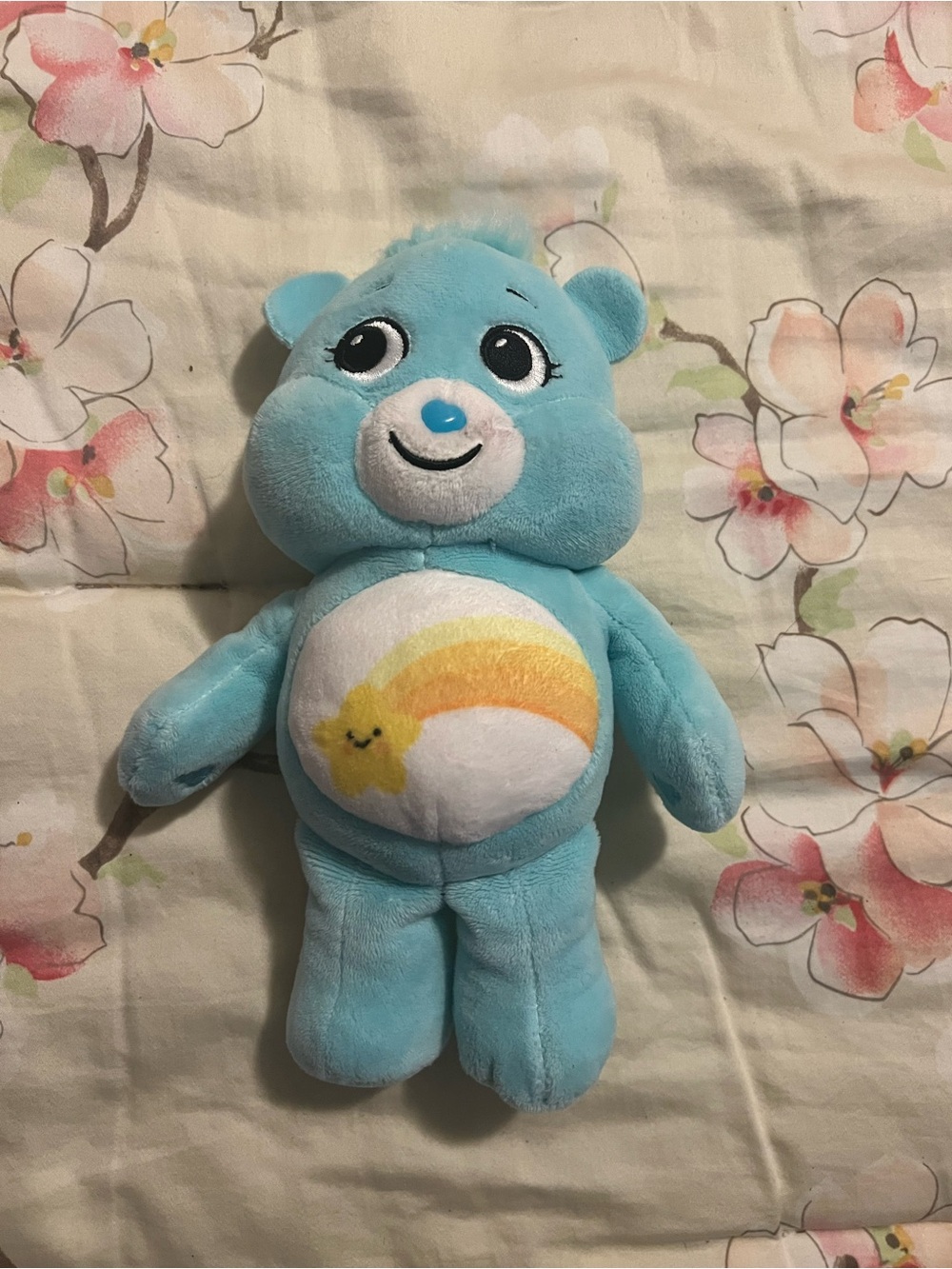 Care Bears Wish Bear Light Blue Plush Teddy Bear with Rainbow and Star Belly